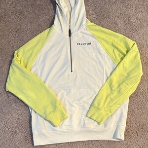 Peloton Women's Hoodie in White and Neon Yellow